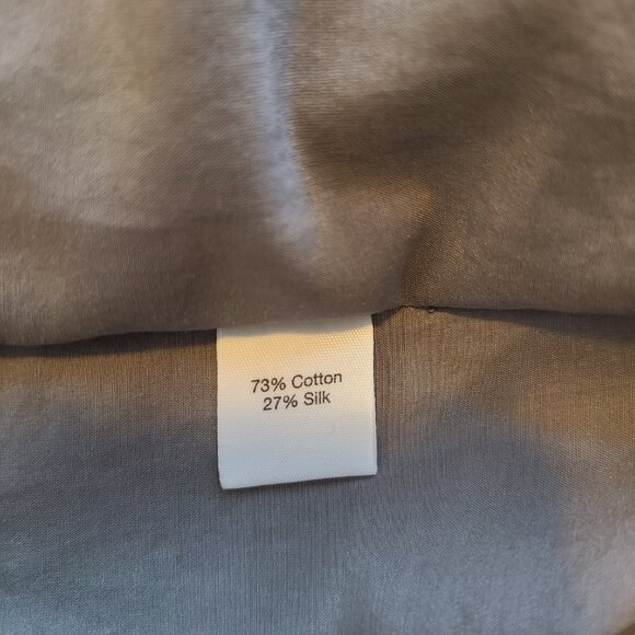 BLUE Saks Fifth Avenue Kaftan Syle Tunic Blouse Small Beaded V Neck  Tie Waist - Picture 5 of 6